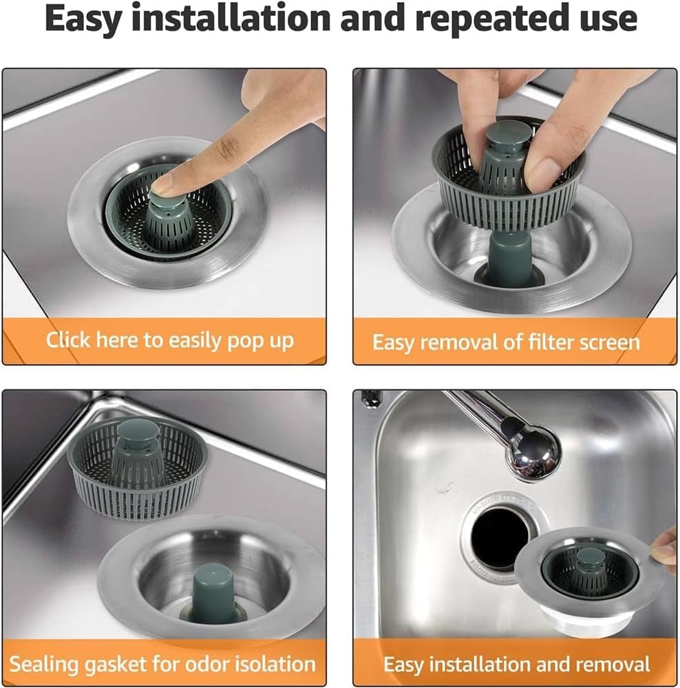DivGlow™🏆Buy More Save More🔥Upgraded 3 in 1 Kitchen Sink Drain Straine