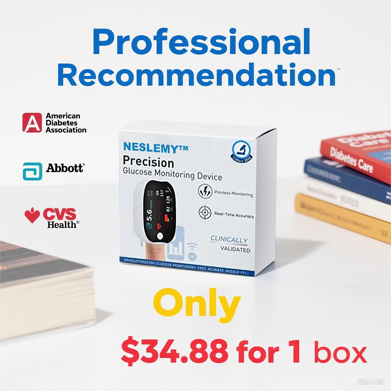 NESLEMY™ Advanced Laser Glucose Monitor – No Pricks, 99.9% Accuracy!