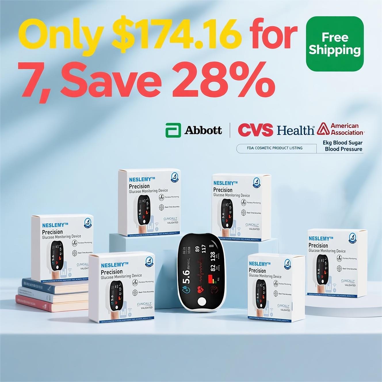 NESLEMY™ Advanced Laser Glucose Monitor – No Pricks, 99.9% Accuracy!