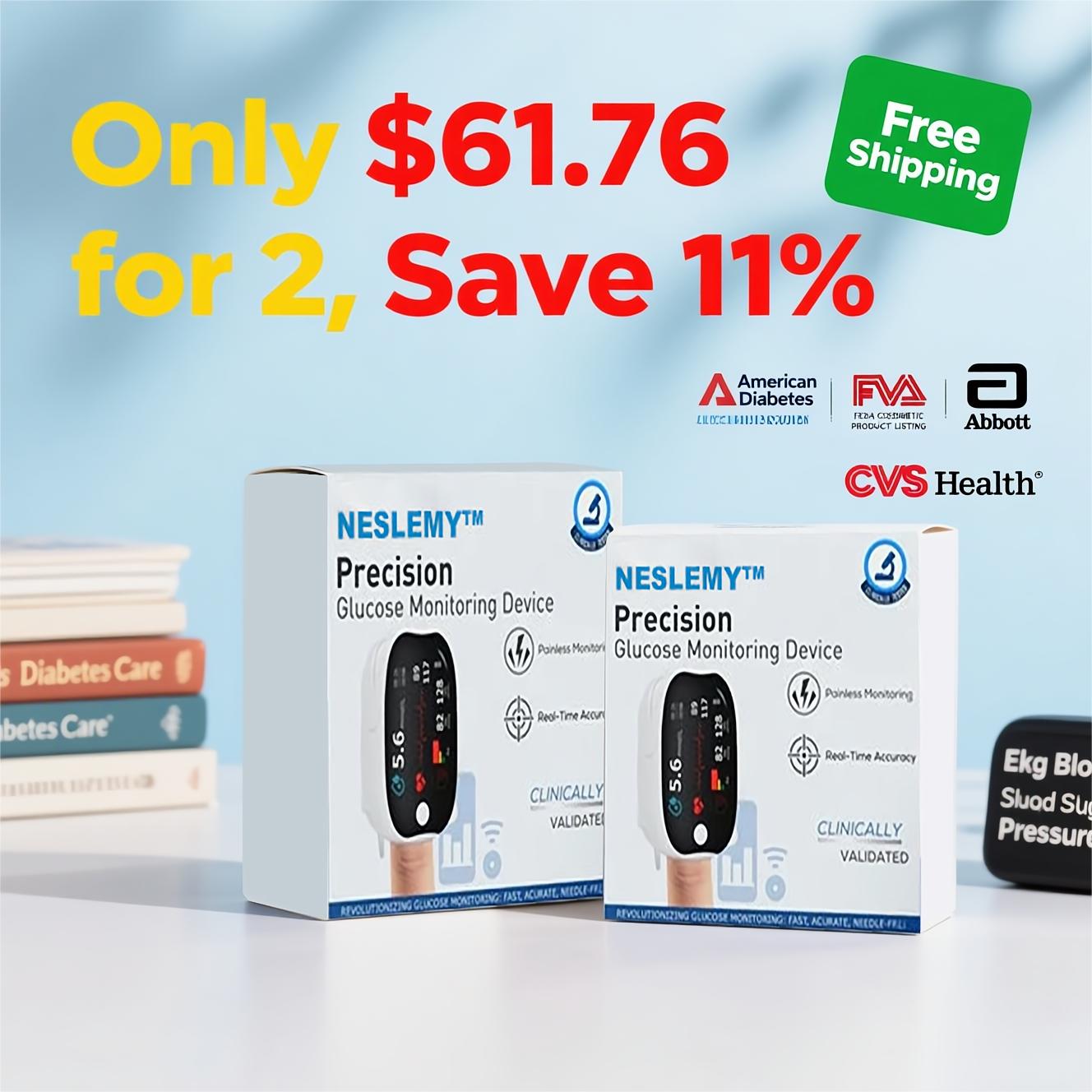 NESLEMY™ Advanced Laser Glucose Monitor – No Pricks, 99.9% Accuracy!