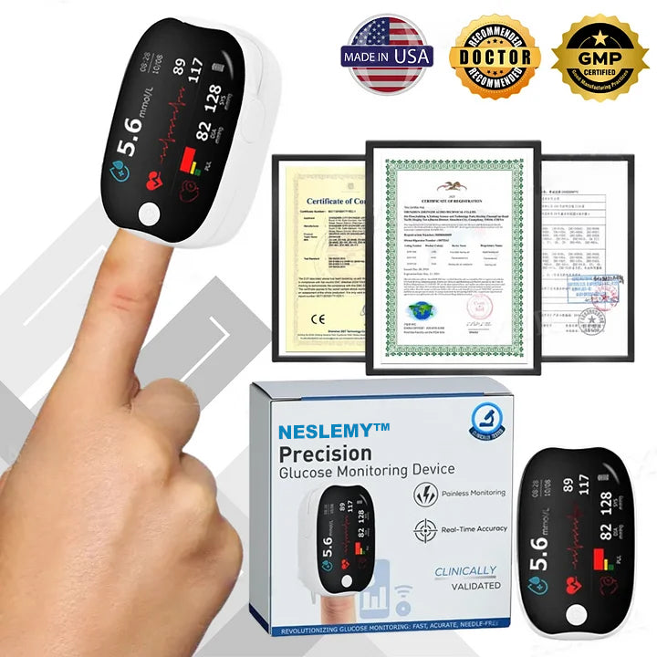 NESLEMY™ Advanced Laser Glucose Monitor – No Pricks, 99.9% Accuracy!