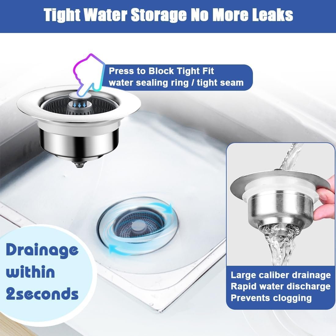 DivGlow™🏆Buy More Save More🔥Upgraded 3 in 1 Kitchen Sink Drain Straine