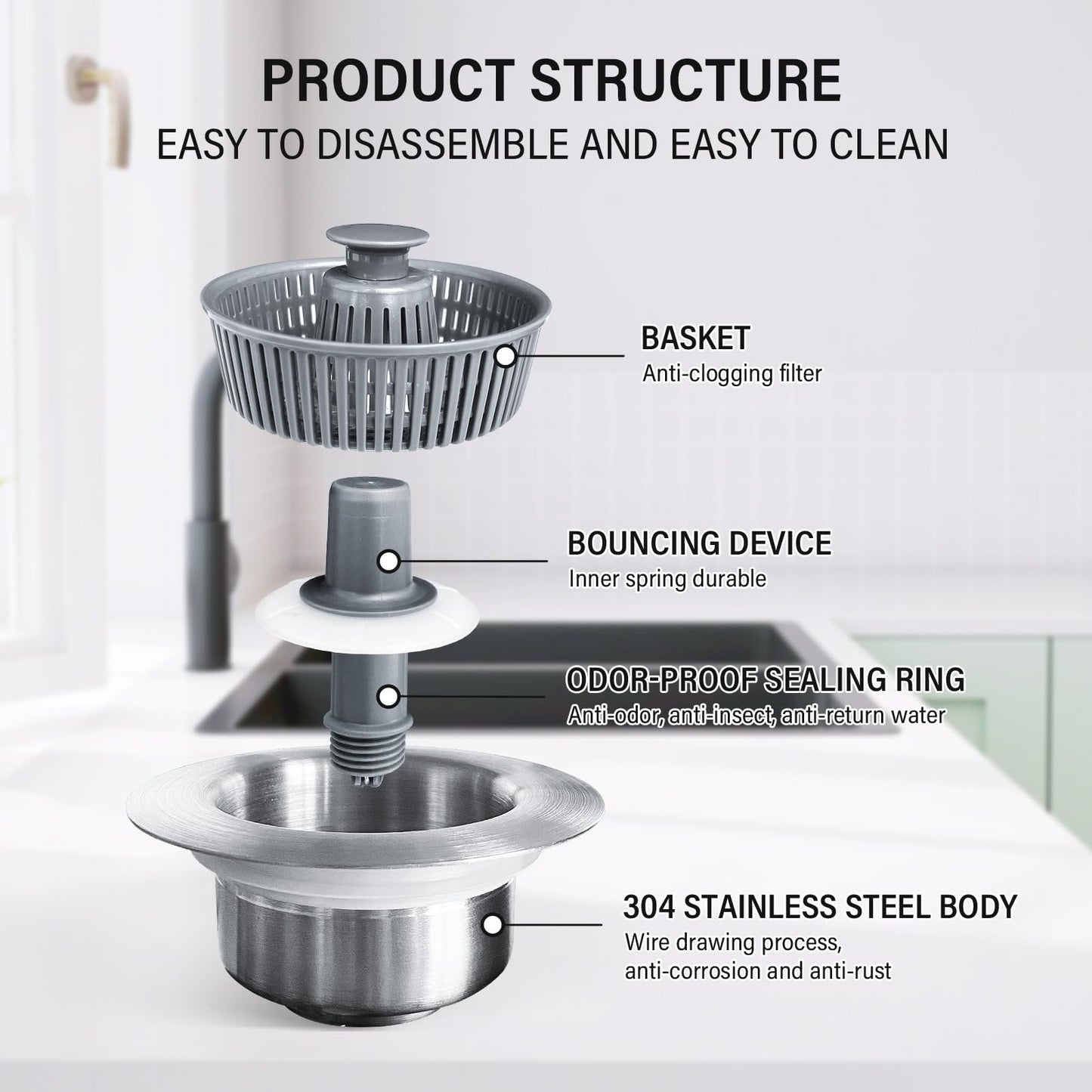 DivGlow™🏆Buy More Save More🔥Upgraded 3 in 1 Kitchen Sink Drain Straine
