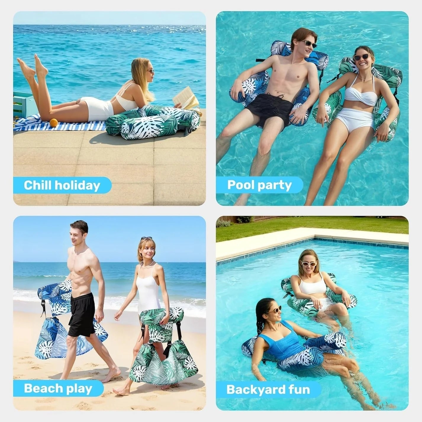 Inflatable Pool Lounge Floats 2 Pack