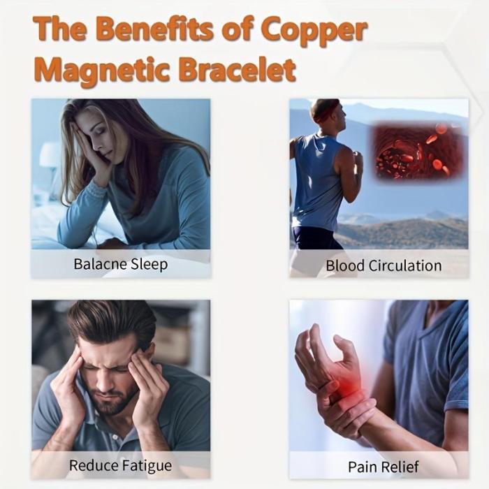 Copper magnetic bracelet——Relieve fatigue and promote blood circulation💕