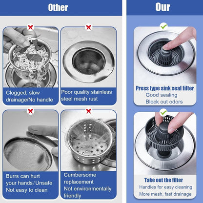 DivGlow™🏆Buy More Save More🔥Upgraded 3 in 1 Kitchen Sink Drain Straine