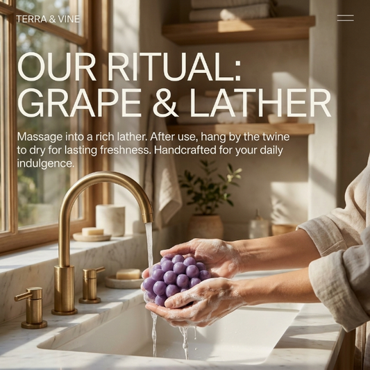 Grape/Strawberry Soap on a Rope – Handcrafted Fruit-Shaped Glycerin Soap