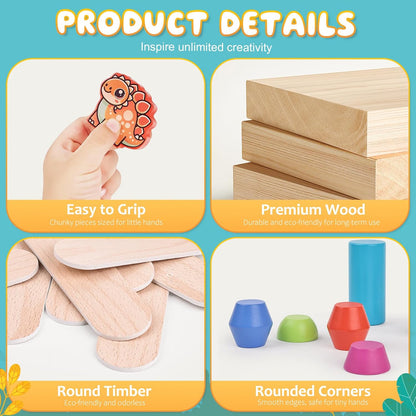 Montessori Dinosaur Stacking Toy