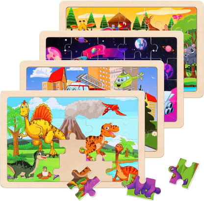 Wooden Dinosaur Puzzle Set