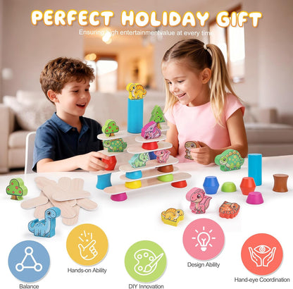 Montessori Dinosaur Stacking Toy