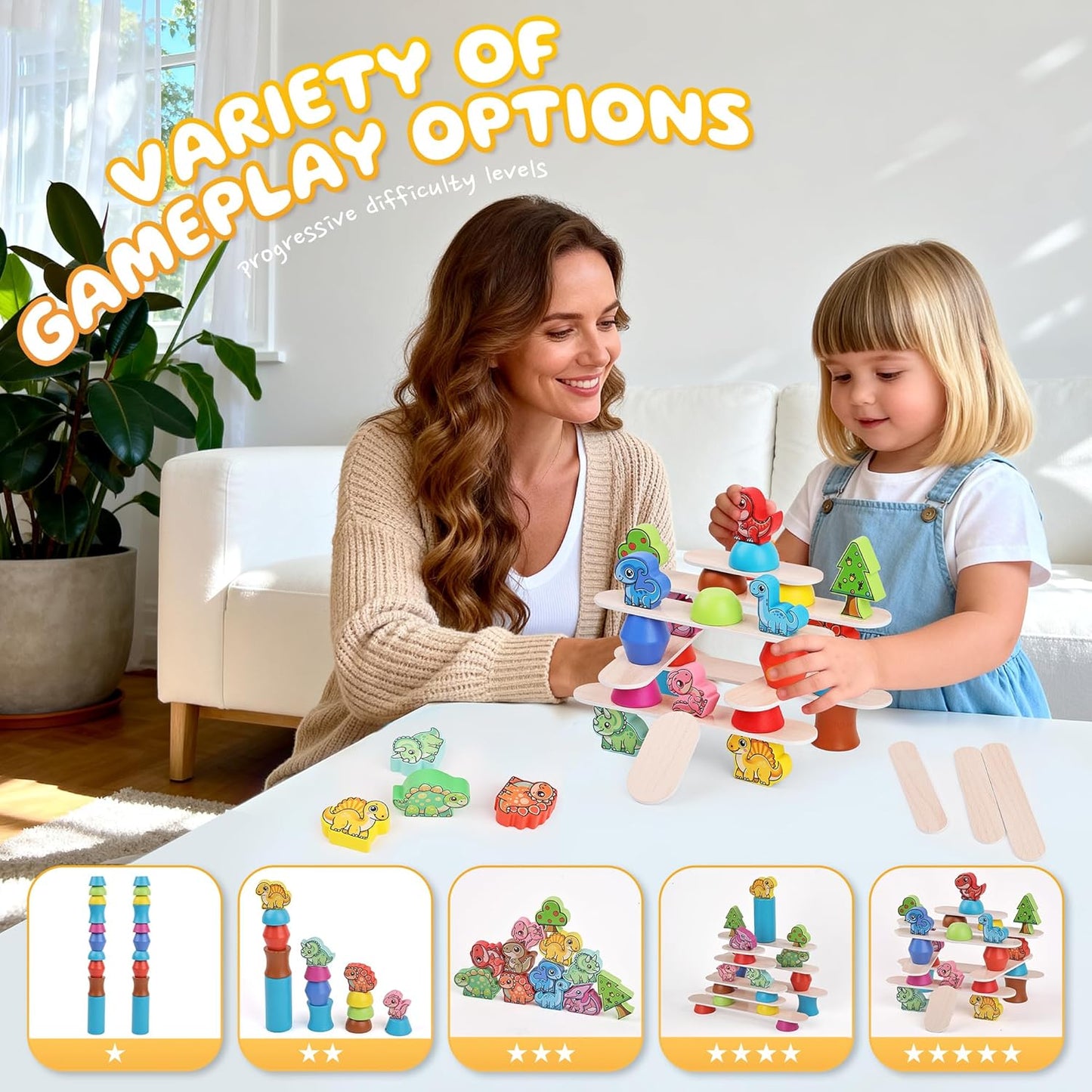 Montessori Dinosaur Stacking Toy