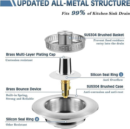 DivGlow™🏆Buy More Save More🔥Upgraded 3 in 1 Kitchen Sink Drain Straine