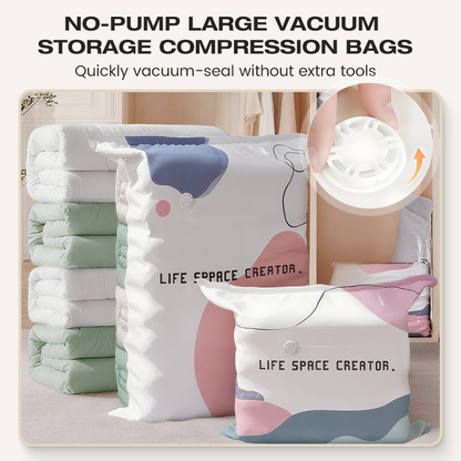 🥳LAST DAY BUY 2 GET 1 FREE!!💞💨 No‑Pump Vacuum Storage Bags – Press & seal, no pump needed