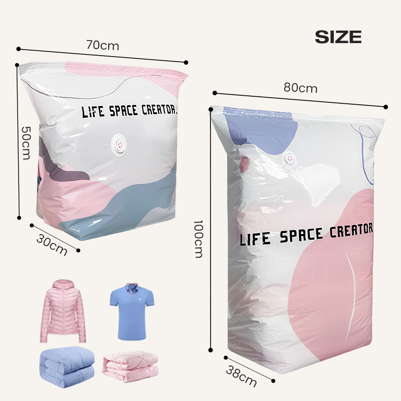 🥳LAST DAY BUY 2 GET 1 FREE!!💞💨 No‑Pump Vacuum Storage Bags – Press & seal, no pump needed